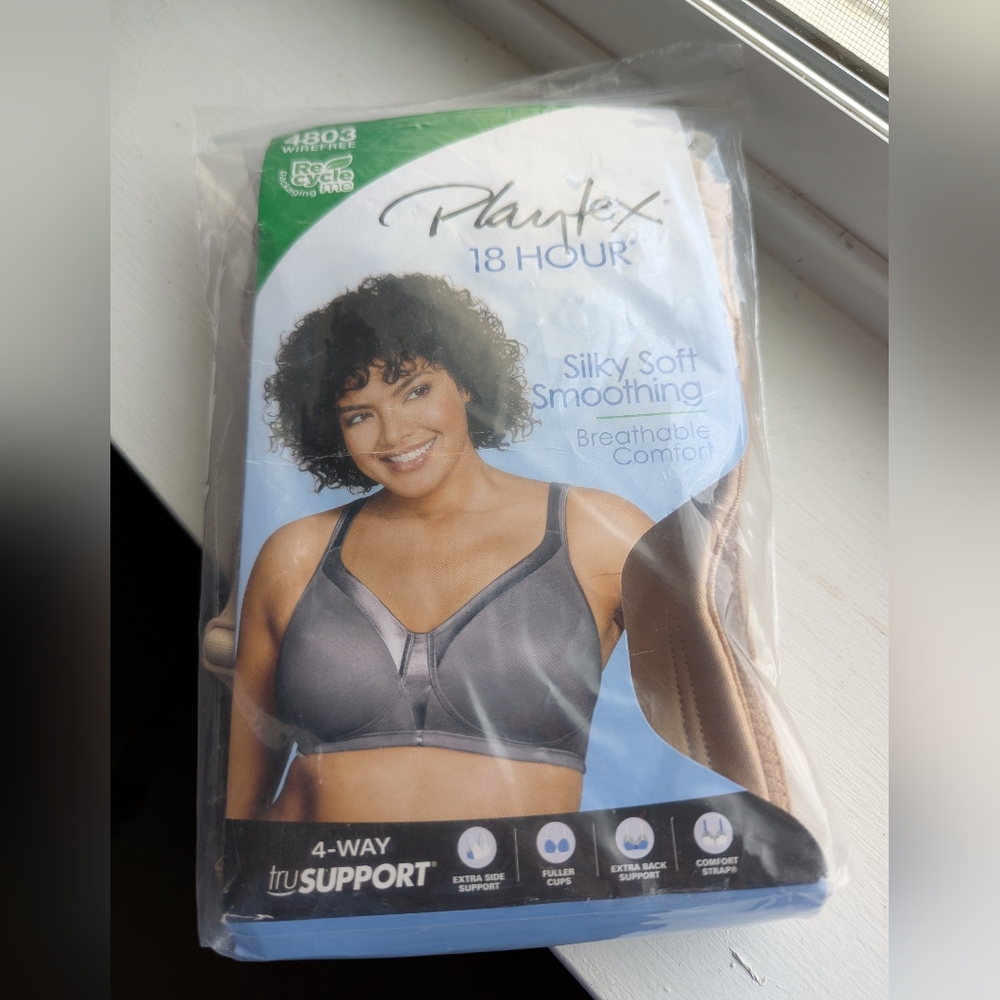 Playtex Nude Full Coverage Wireless Support Bra Size 36B